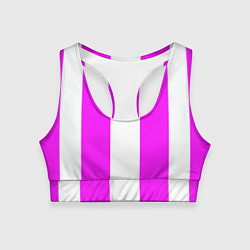 Топик спортивный женский Color white and pink, цвет: 3D-принт