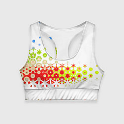 Топик спортивный женский Узорчатые разводы на белом, цвет: 3D-принт