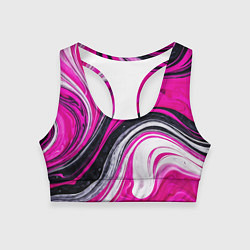 Топик спортивный женский Розово белая абстракция, цвет: 3D-принт