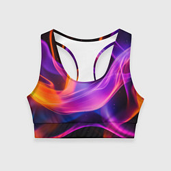 Женский спортивный топ Разноцветный неоновый огонь