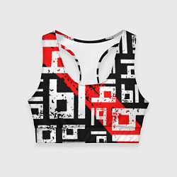 Топик спортивный женский Ы, паттерн, цвет: 3D-принт