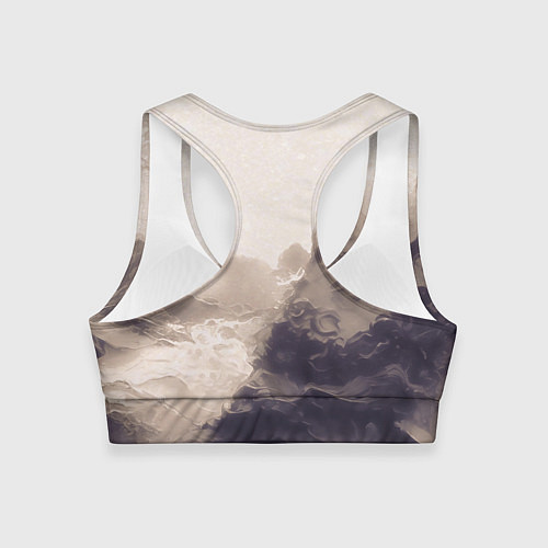 Женский спортивный топ Сепия абстрактная горная река / 3D-принт – фото 2