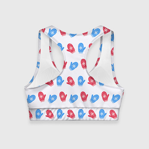 Женский спортивный топ Голубые и красные варежки / 3D-принт – фото 2