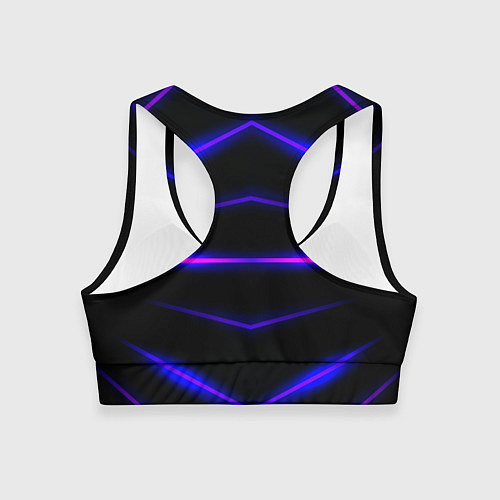 Женский спортивный топ Color black neon stripes / 3D-принт – фото 2