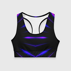 Топик спортивный женский Color black neon stripes, цвет: 3D-принт