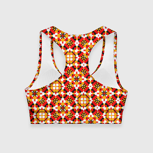 Женский спортивный топ Пестрый узорчатый паттерн / 3D-принт – фото 2