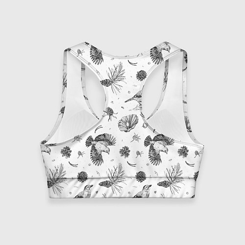 Женский спортивный топ Сойка в Бузулукском бору / 3D-принт – фото 2