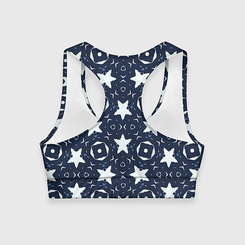 Женский спортивный топ Звезды, квадраты, сердечки / 3D-принт – фото 2