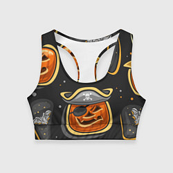 Топик спортивный женский Пиратский хэллоуин, цвет: 3D-принт