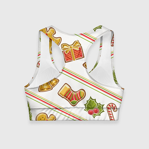 Женский спортивный топ Рождественский дух / 3D-принт – фото 2