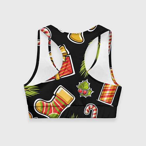 Женский спортивный топ Рождественский вайб / 3D-принт – фото 2