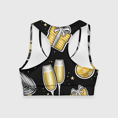 Женский спортивный топ Новогодний вайб / 3D-принт – фото 2