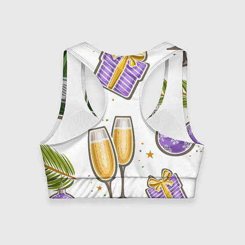 Женский спортивный топ Новогодний вайб / 3D-принт – фото 2