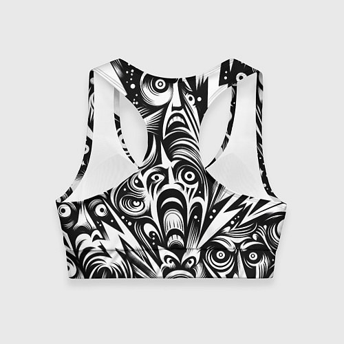 Женский спортивный топ Lightnings and faces - ai art fantasy / 3D-принт – фото 2