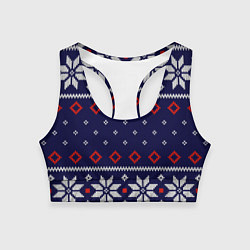 Женский спортивный топ Вязаный новогодний узор