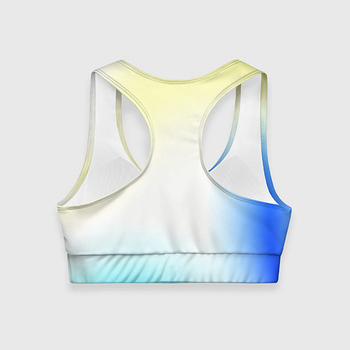 Женский спортивный топ Color yellow blue white / 3D-принт – фото 2