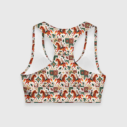 Женский спортивный топ Винтажные коты всадники на лошади / 3D-принт – фото 2