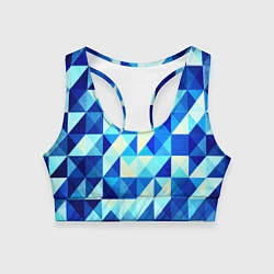 Топик спортивный женский Синяя геометрия, цвет: 3D-принт