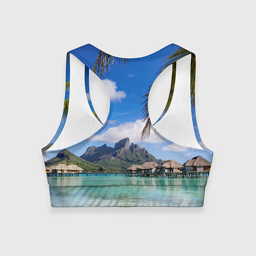 Женский спортивный топ Бора-Бора / 3D-принт – фото 2