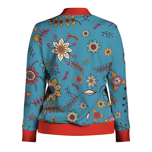 Женская олимпийка Цветочный рай узор / 3D-Красный – фото 2