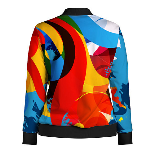 Женская олимпийка Цветы Краски Эмоции / 3D-Черный – фото 2