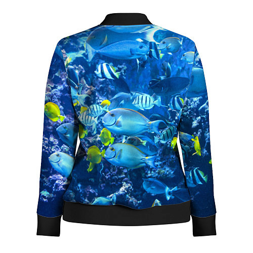 Женская олимпийка Коралловые рыбки / 3D-Черный – фото 2