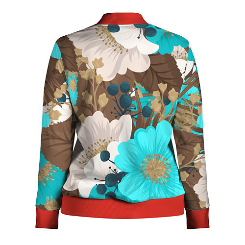 Женская олимпийка Красивые цвеТы / 3D-Красный – фото 2