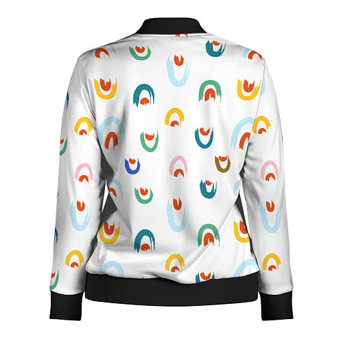 Женская олимпийка Радуга, мазки кисти / 3D-Черный – фото 2