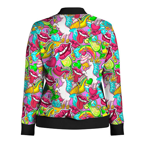 Женская олимпийка Губы фреш / 3D-Черный – фото 2