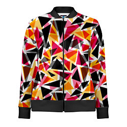 Олимпийка женская Разноцветные треугольники, цвет: 3D-черный
