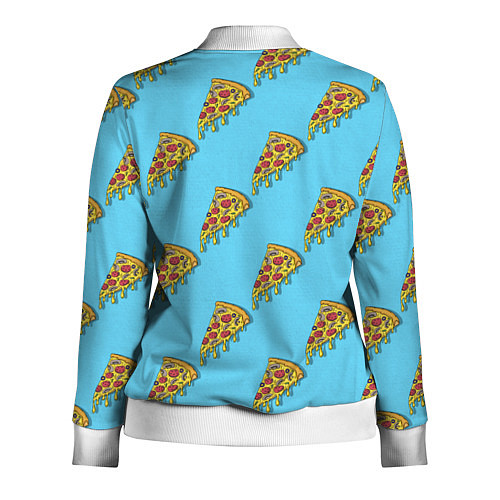 Женская олимпийка Пицца паттерн на голубом / 3D-Белый – фото 2
