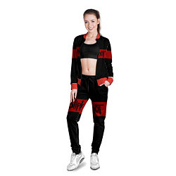Олимпийка женская Полосатый Slipknot, цвет: 3D-красный — фото 2