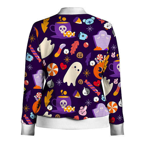 Женская олимпийка HALLOWEEN BTS BT21 PATTERN БТ21 БТС ХЕЛЛОУИН / 3D-Белый – фото 2