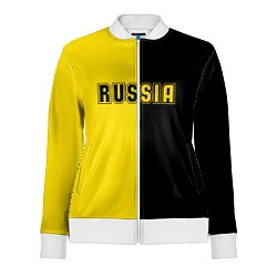 Олимпийка женская Россия черно желтое RUSSIA - BORUSSIA, цвет: 3D-белый