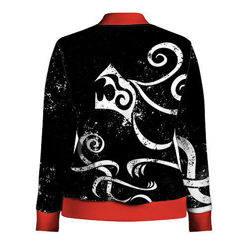 Женская олимпийка ТАТУИРОВКА ДРАКЕНА WHITE AND BLACK / 3D-Красный – фото 2