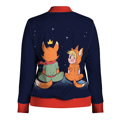 Женская олимпийка Маленький принц и лис смотрят на небо / 3D-Красный – фото 2