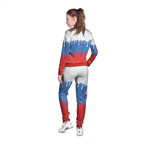 Женская олимпийка Флаг России потёки / 3D-Красный – фото 4