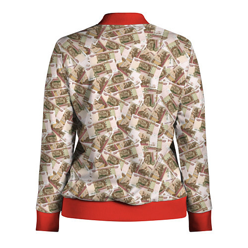 Женская олимпийка Купюры 100 рублей / 3D-Красный – фото 2