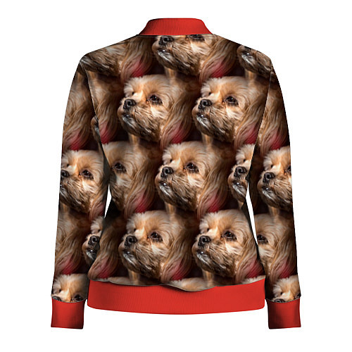 Женская олимпийка Мордочка песика / 3D-Красный – фото 2