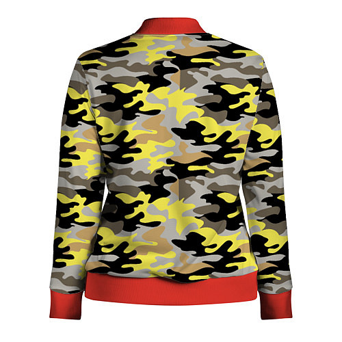 Женская олимпийка Желтый, Черный, Серый, Модный камуфляж / 3D-Красный – фото 2