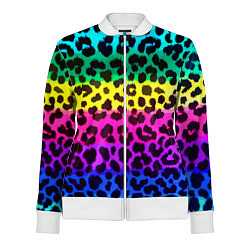 Олимпийка женская Leopard Pattern Neon, цвет: 3D-белый