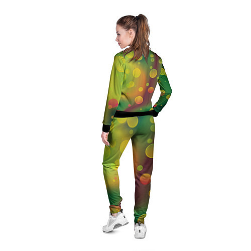 Женская олимпийка Кружочки на разноцветном фоне / 3D-Черный – фото 4