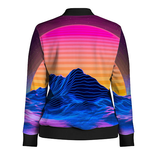 Женская олимпийка Vaporwave Mountains Психоделика Неон / 3D-Черный – фото 2