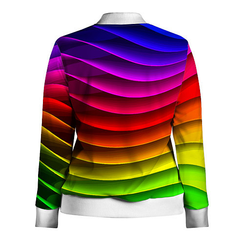 Женская олимпийка Color line neon pattern Abstraction Summer 2023 / 3D-Белый – фото 2