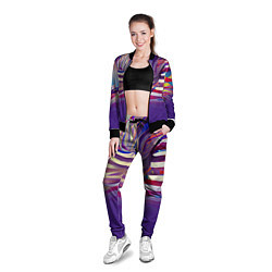 Олимпийка женская Красочные полосы, цвет: 3D-черный — фото 2
