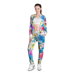 Олимпийка женская Летний цветочный паттерн Fashion trend 2025, цвет: 3D-белый — фото 2