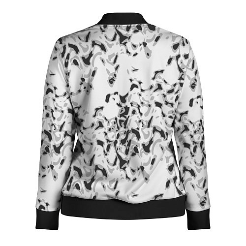 Женская олимпийка Пятнистый абстрактный узор в светло-серых тонах / 3D-Черный – фото 2