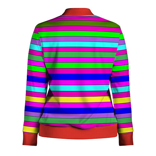 Женская олимпийка Multicolored neon bright stripes / 3D-Красный – фото 2