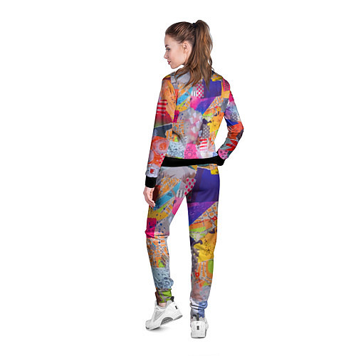 Женская олимпийка Patchwork quilt Fashion trend / 3D-Черный – фото 4