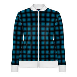 Олимпийка женская Black and blue plaid, цвет: 3D-белый